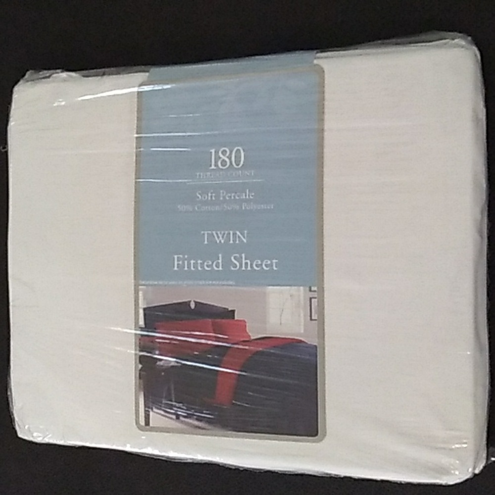 Twin Fitted Sheet Soft Percale 180 Thread Count